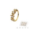 12PCS OF CZ MULTI FLOWER 316L SURGICAL STEEL HOOP NOSE RING BOX